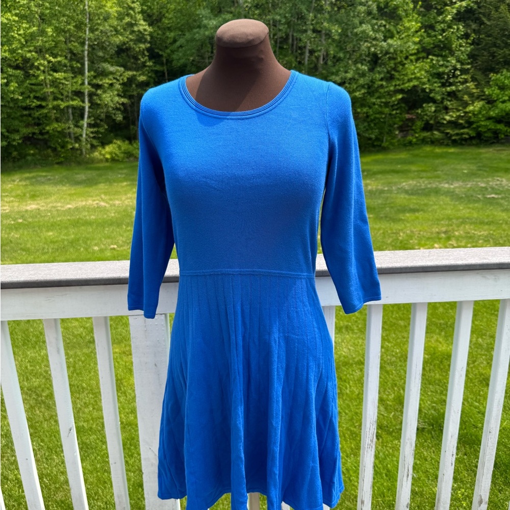 Talbots Blue A-Line Dress with Raglan Sleeves